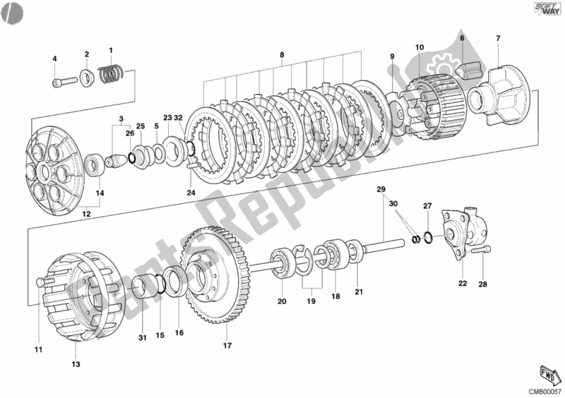 Alle onderdelen voor de Koppeling van de Ducati Superbike 749 S 2006